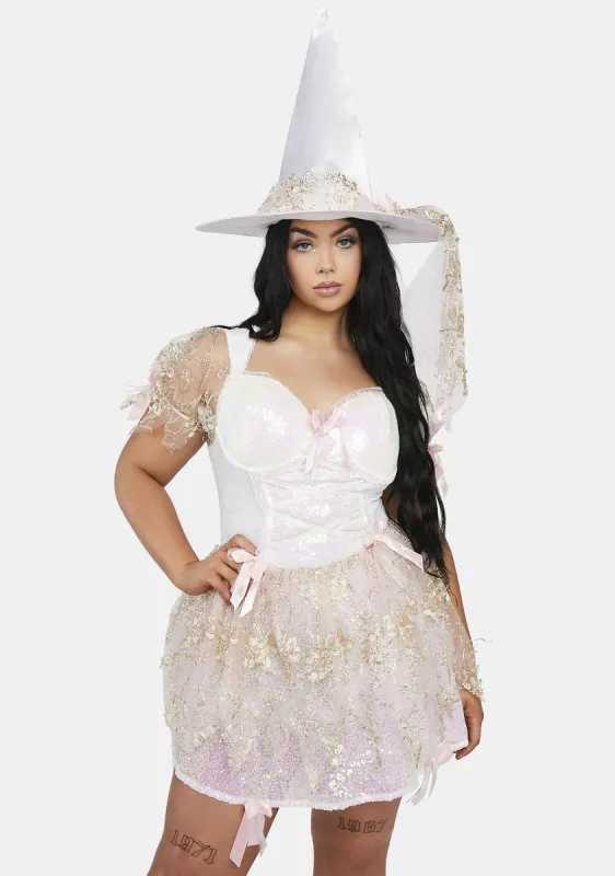 Plus White Magic Witch Costume Set sold by Dolls Kill