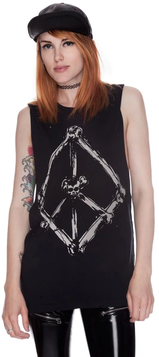 Peace Bones Muscle Tank sold by Dolls Kill product image thumbnail 3
