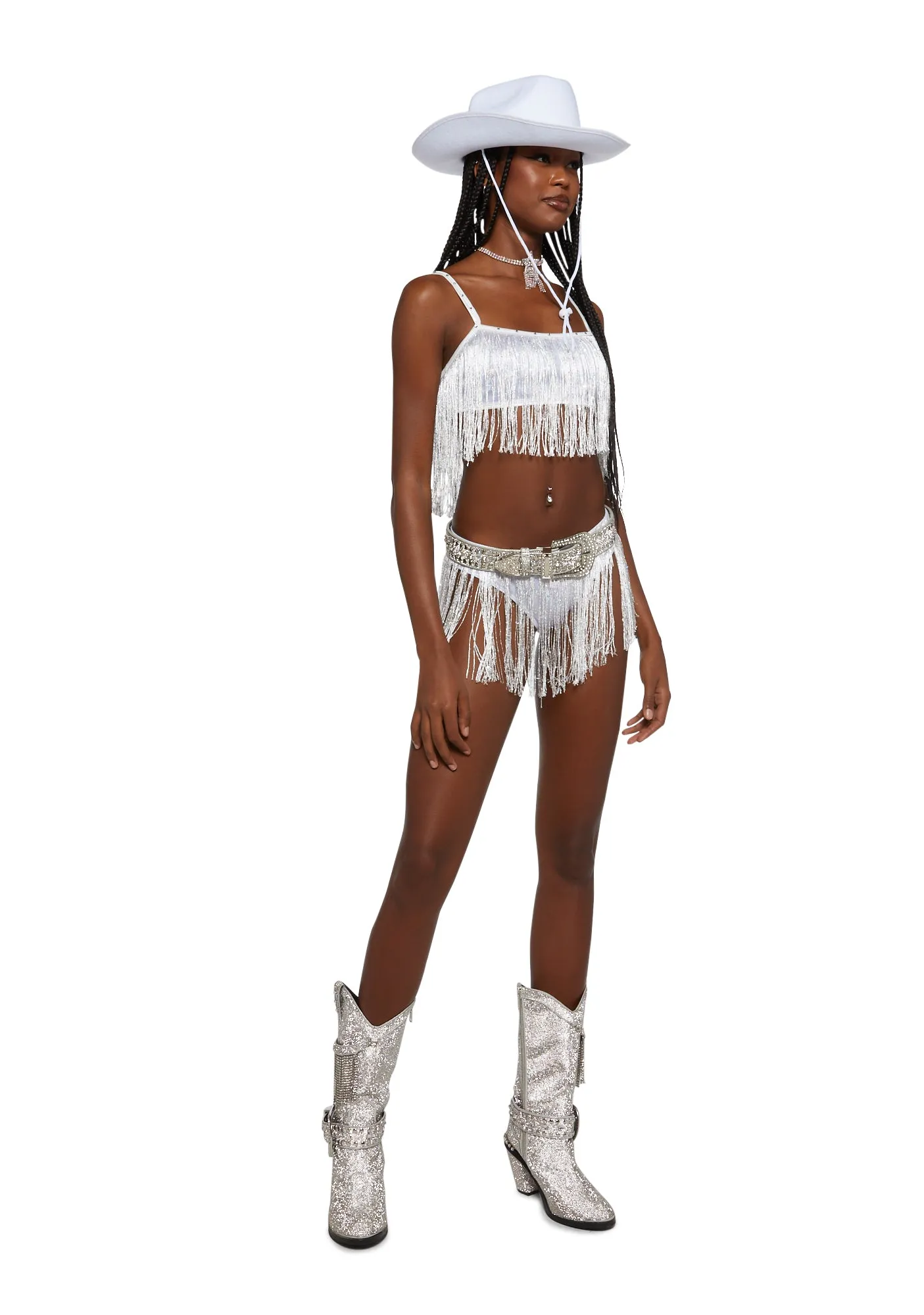 Rave Rodeo Cowgirl Costume - White sold by Dolls Kill product image thumbnail 5