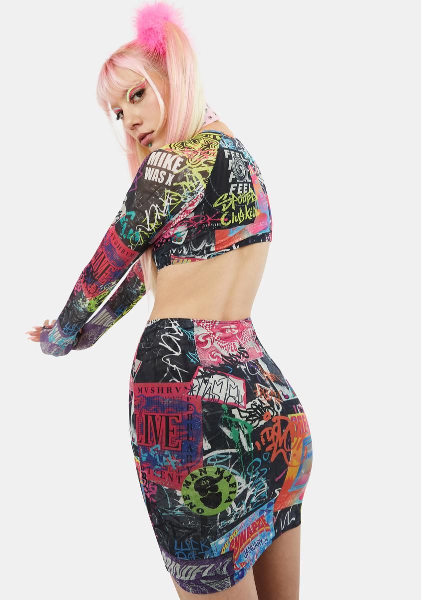 Paint The Town Mesh Dress sold by Dolls Kill product image thumbnail 4