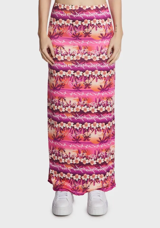 Tropical Sunset Maxi Skirt sold by Dolls Kill