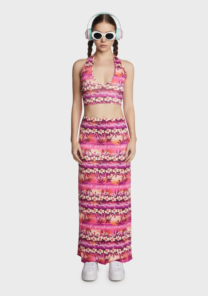 Tropical Sunset Maxi Skirt sold by Dolls Kill product image thumbnail 2