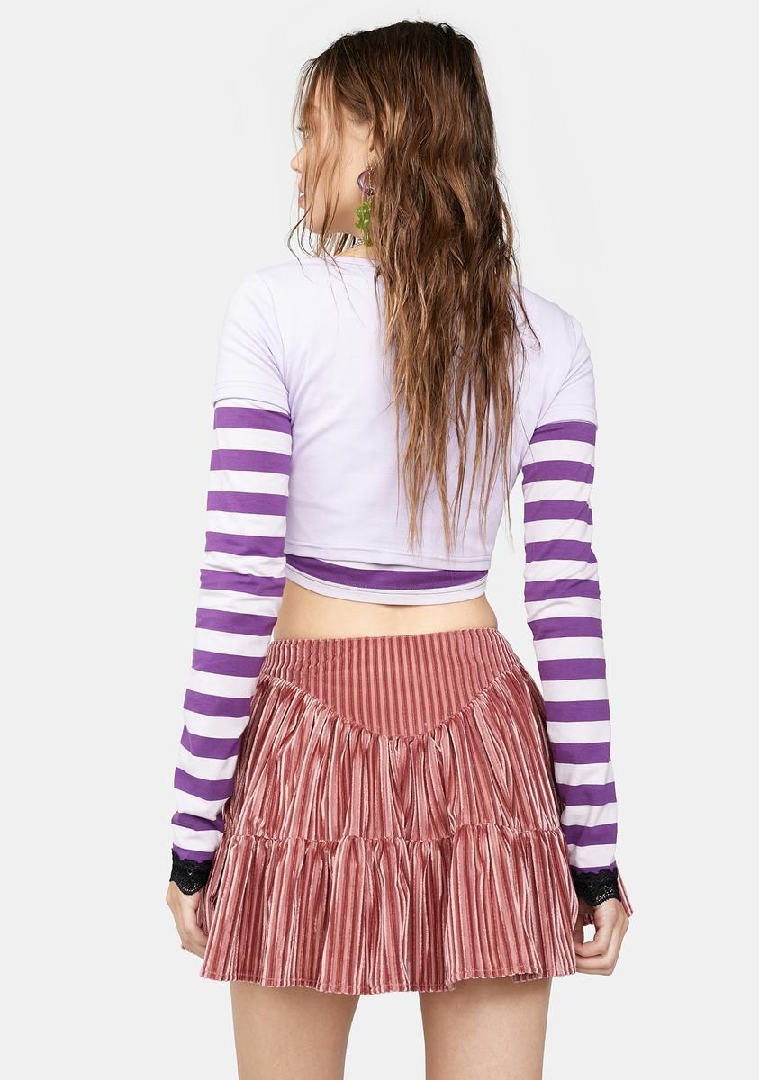 Little By Little Velour Mini Skirt sold by Dolls Kill product image thumbnail 4