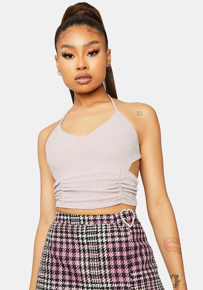 Let's Make A Deal Glitter Crop Top sold by Dolls Kill