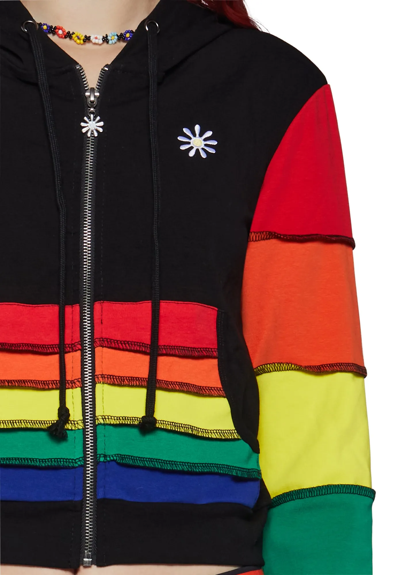 90s Mode Zip-Up Thermal Hoodie sold by Dolls Kill product image thumbnail 5