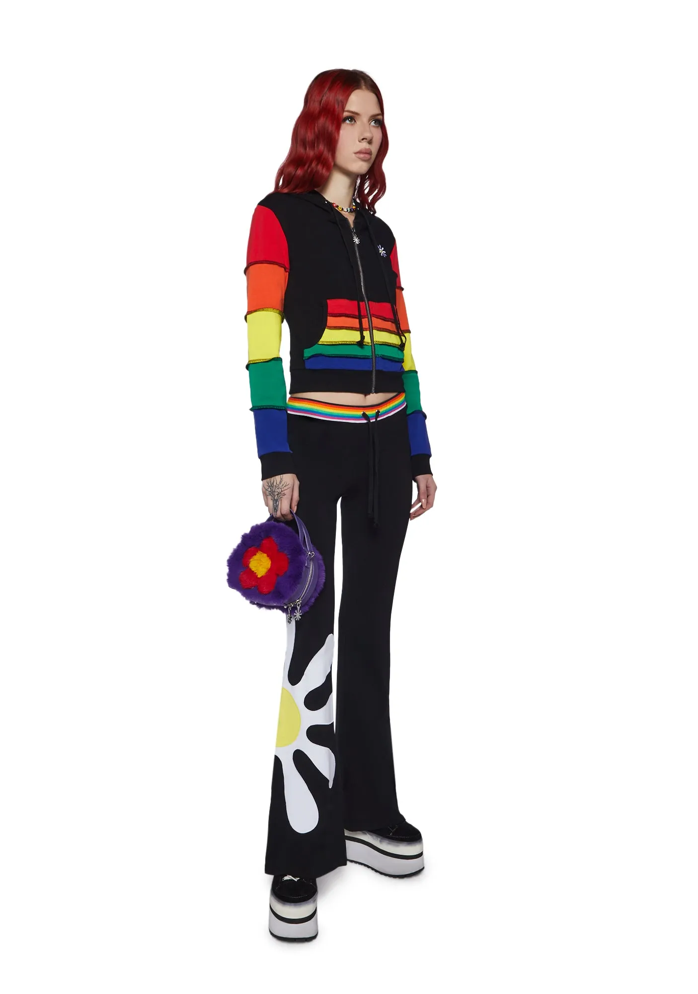 90s Mode Zip-Up Thermal Hoodie sold by Dolls Kill product image thumbnail 2