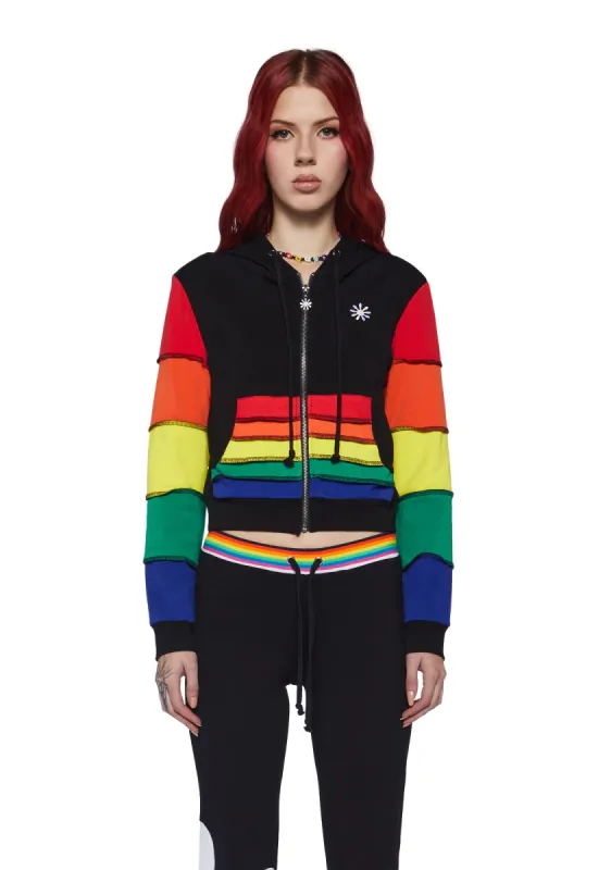 90s Mode Zip-Up Thermal Hoodie sold by Dolls Kill