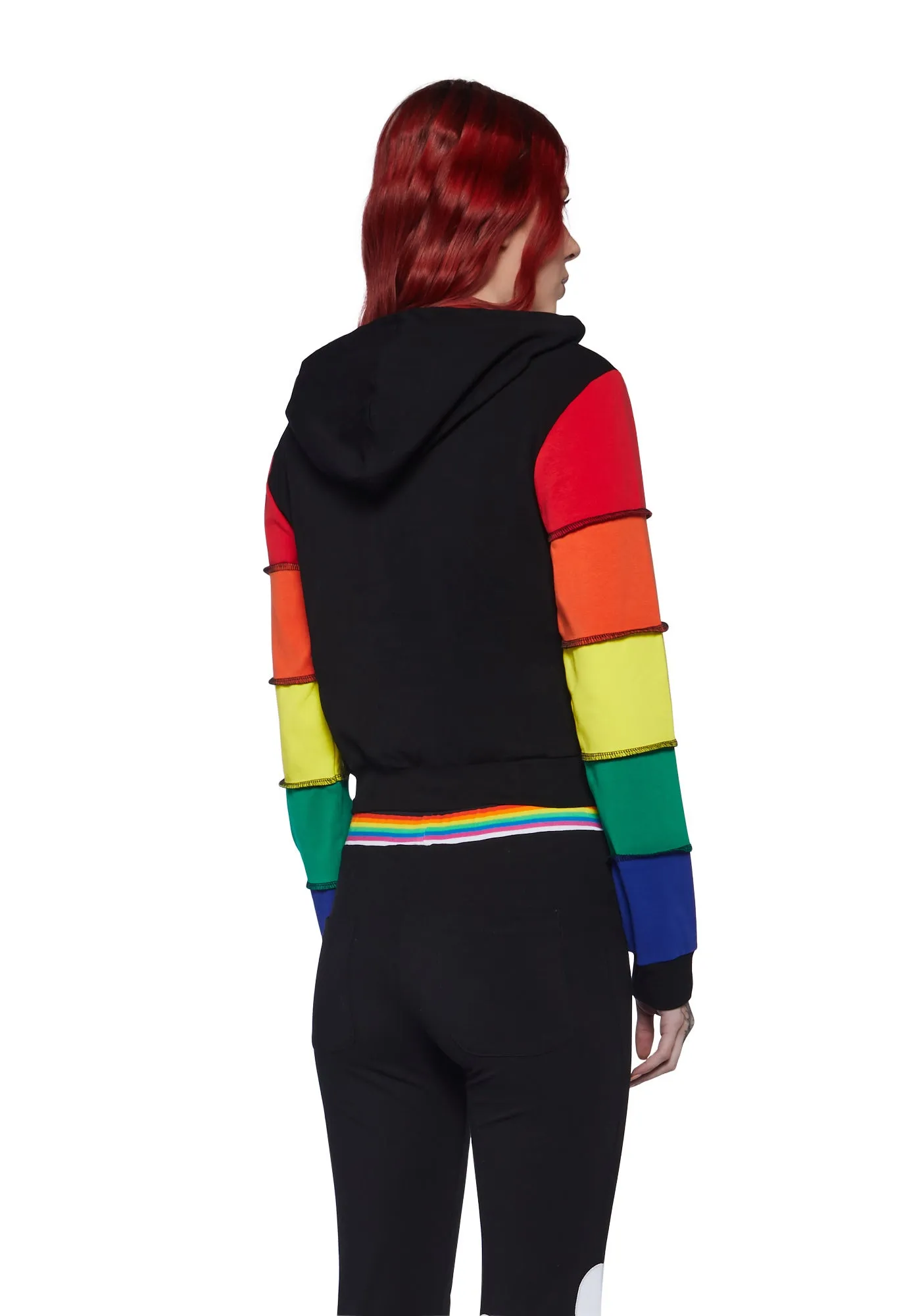 90s Mode Zip-Up Thermal Hoodie sold by Dolls Kill product image thumbnail 4