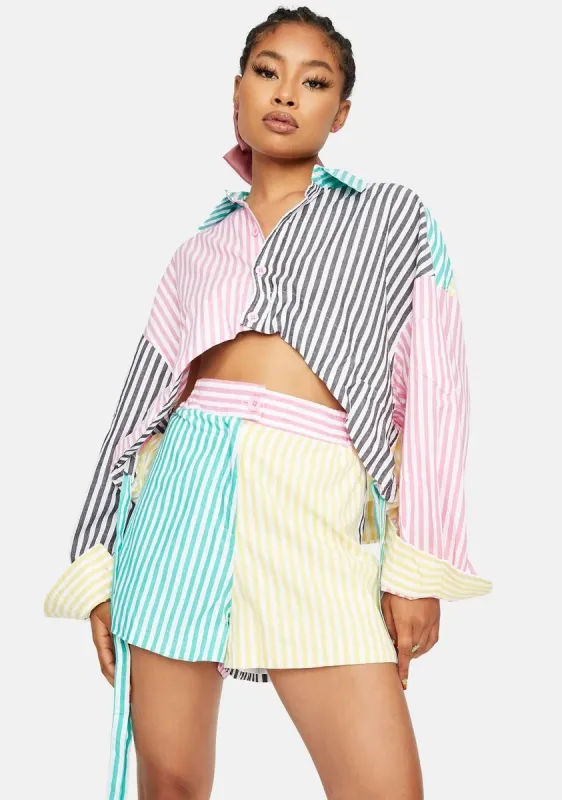 Passion For Fashion Striped Shorts Set sold by Dolls Kill
