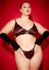 Plus Tip Of My Tongue Satin Lingerie Set sold by Dolls Kill