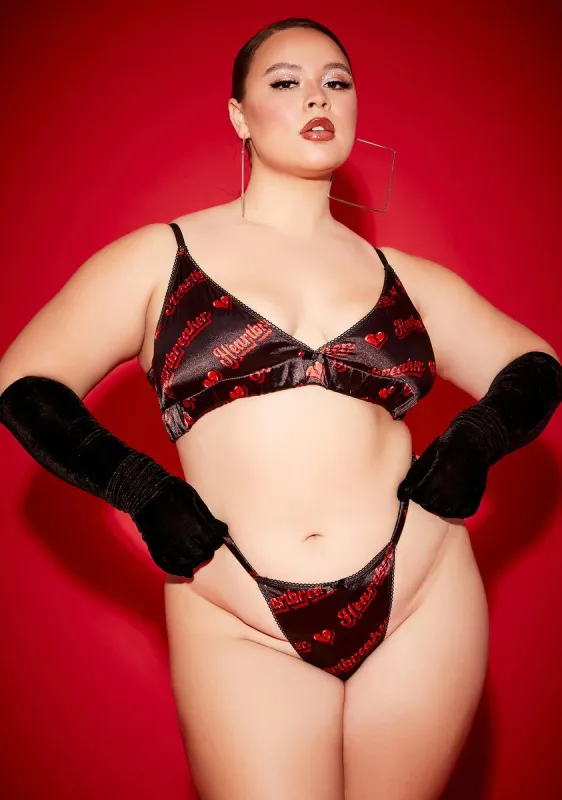 Plus Tip Of My Tongue Satin Lingerie Set sold by Dolls Kill