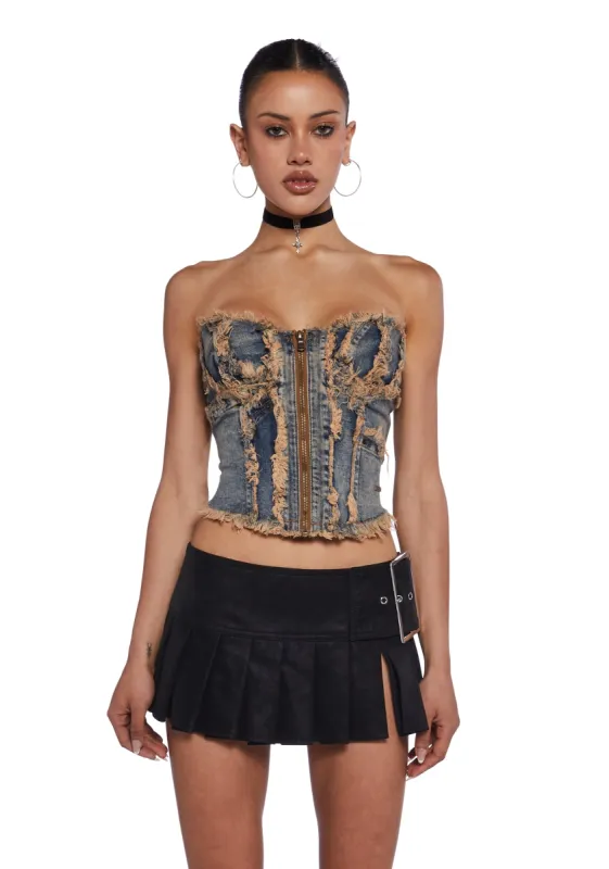 Courtney Denim Corset Top made by BDG