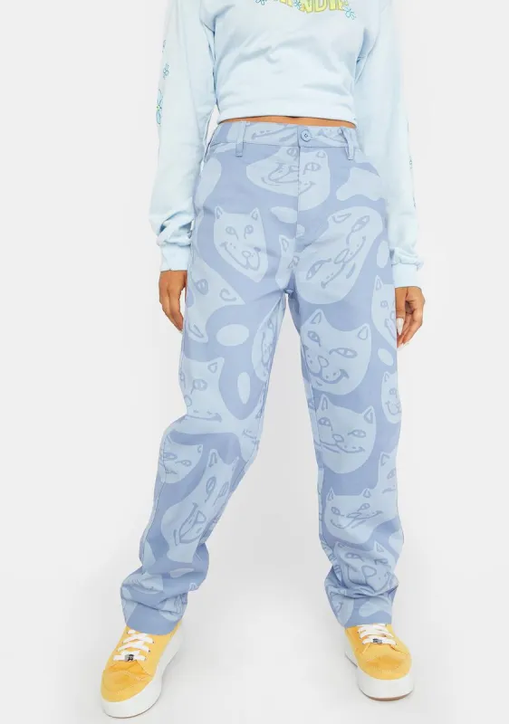 Many Faced Cotton Twill Pants sold by Dolls Kill