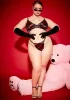 Plus Tip Of My Tongue Satin Lingerie Set sold by Dolls Kill