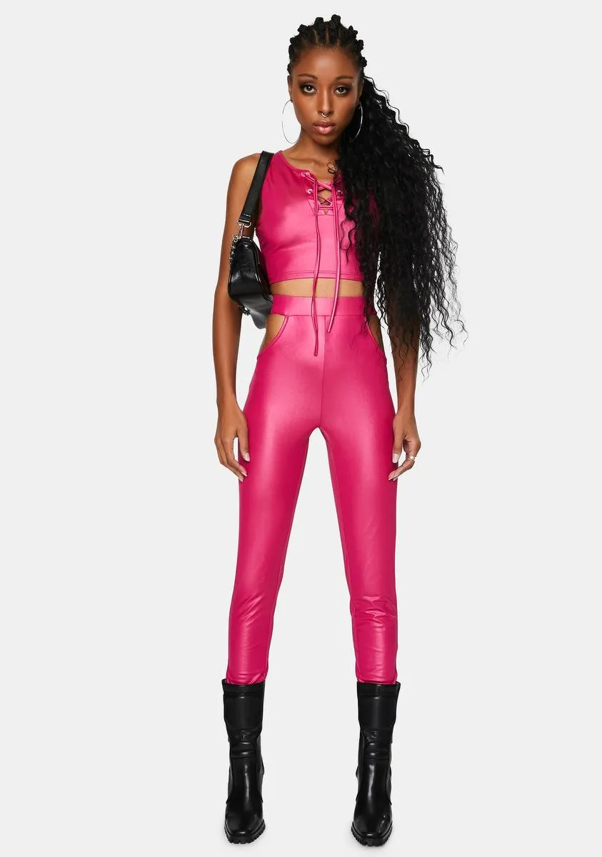 Magenta Play Rough Cutout Pant Set sold by Dolls Kill product image thumbnail 3