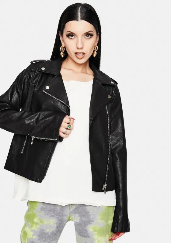 Ivana Vegan Leather Moto Jacket sold by Dolls Kill