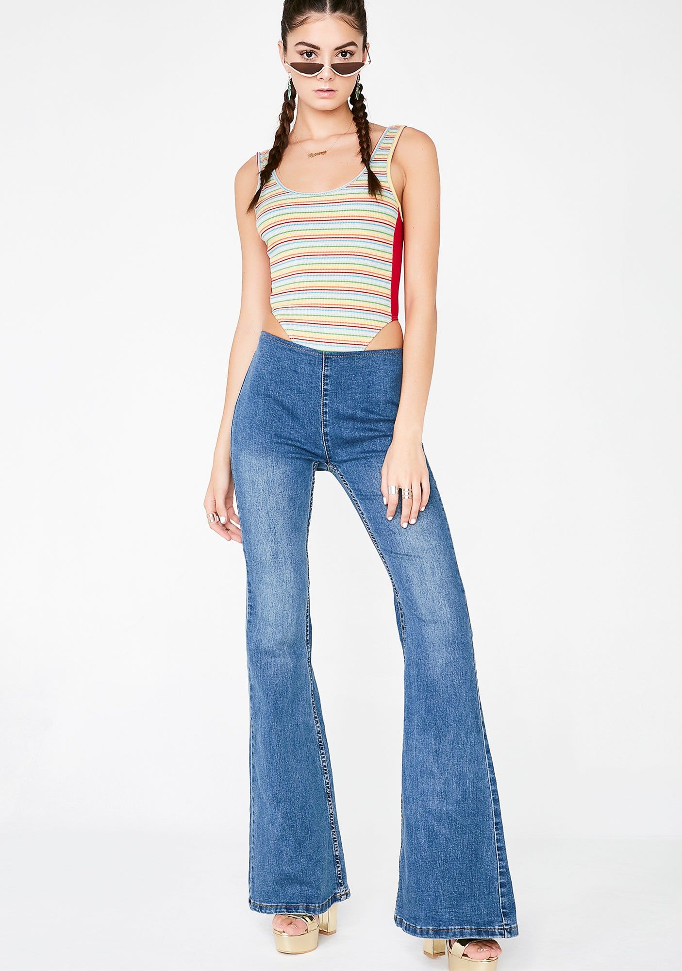 Waste Of Time Striped Bodysuit sold by Dolls Kill product image thumbnail 5