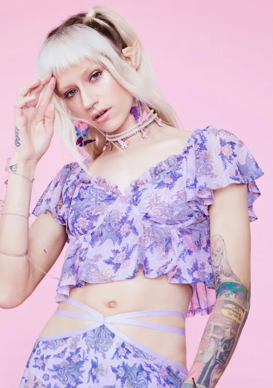 Are We Human Dragon Print Crop Top sold by Dolls Kill