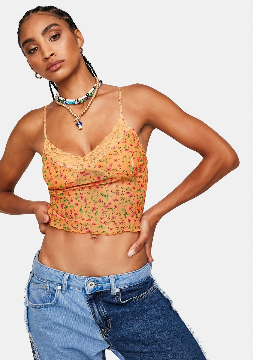 Summer Sun Mesh Yenika Crop Top sold by Dolls Kill