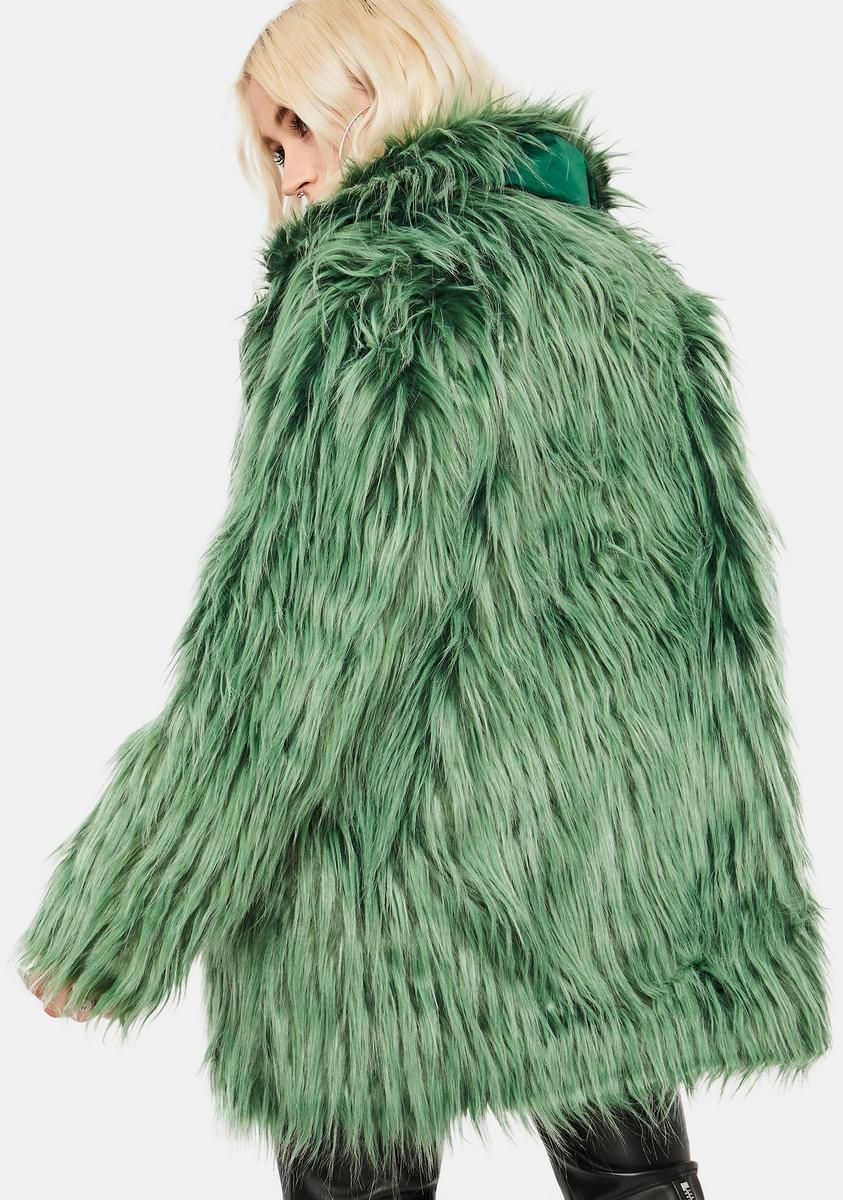 Green Faux Fur Coat sold by Dolls Kill product image thumbnail 4