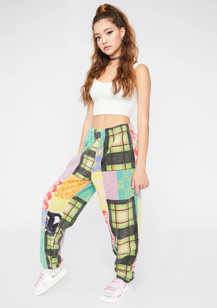 Patchwork Fleece Joggers sold by Dolls Kill product image thumbnail 2