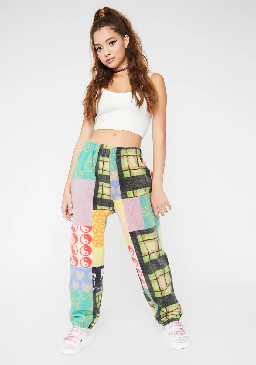 Patchwork Fleece Joggers sold by Dolls Kill product image thumbnail 3
