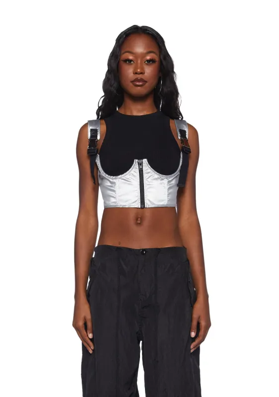 My Type Underbust Corset - Metallic sold by Dolls Kill