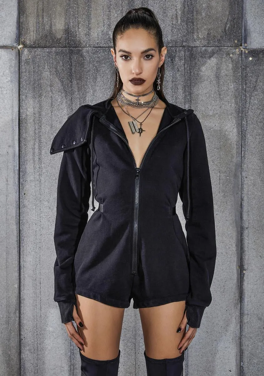 Snare Long Sleeve Hooded Mask Romper sold by Dolls Kill product image thumbnail 2