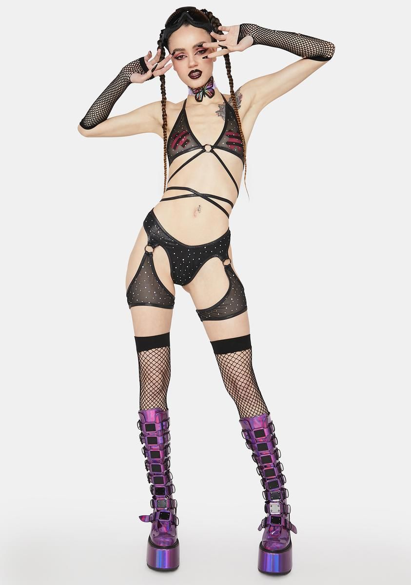 Holographic Dot Ring Top sold by Dolls Kill product image thumbnail 3