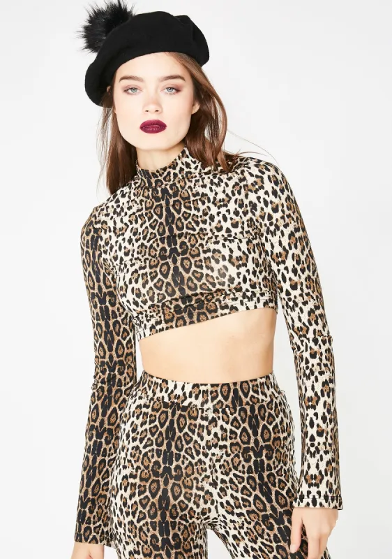 Catitude Leopard Crop Top sold by Dolls Kill