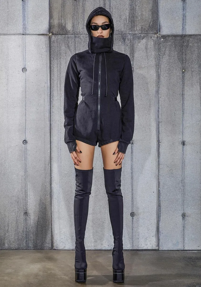 Snare Long Sleeve Hooded Mask Romper sold by Dolls Kill product image thumbnail 3
