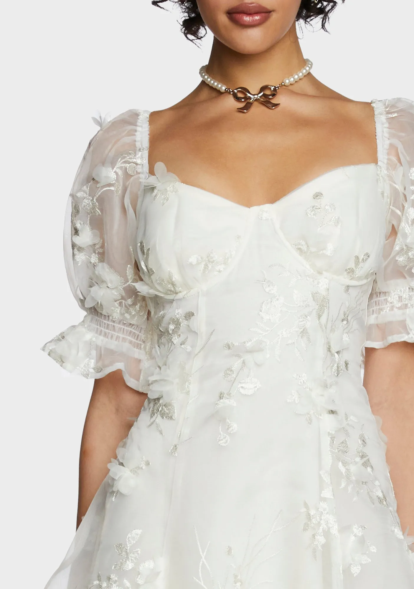 Sweetheart Portrait Mini Dress - White sold by Dolls Kill product image thumbnail 2