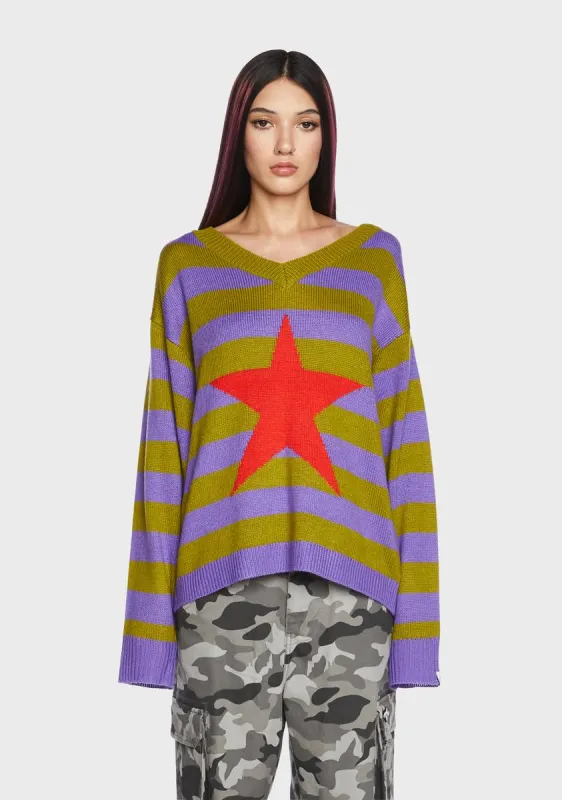 Star Stripe Jumper sold by Dolls Kill
