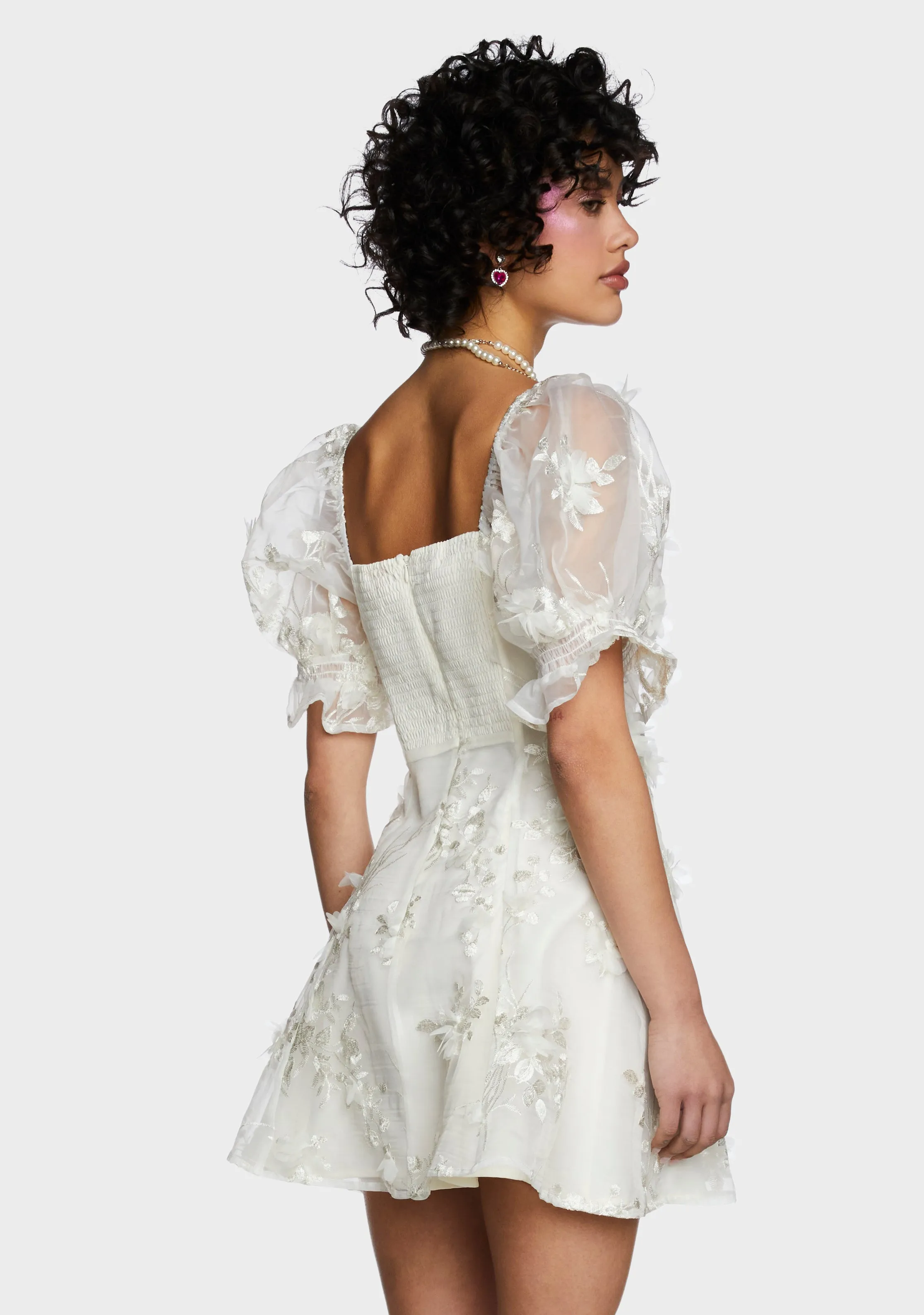 Sweetheart Portrait Mini Dress - White sold by Dolls Kill product image thumbnail 5