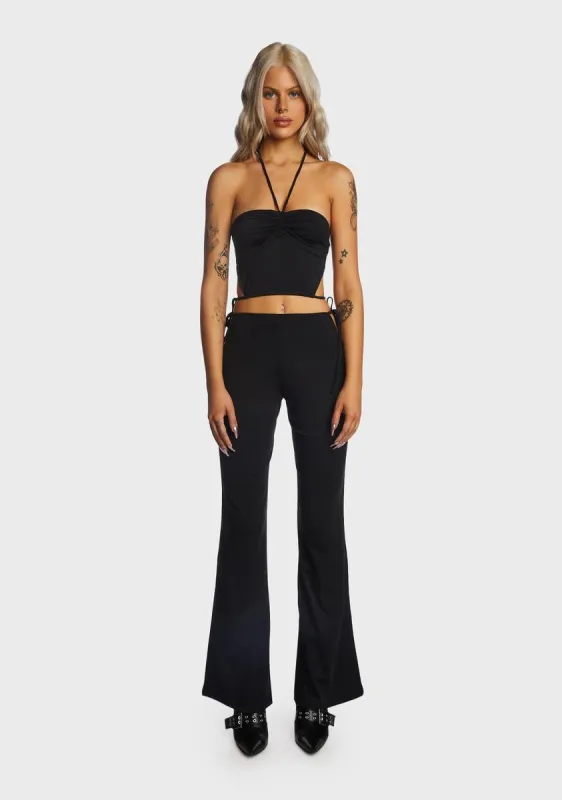 Strappy Crop Cami And Cut Out Pants Set sold by Dolls Kill