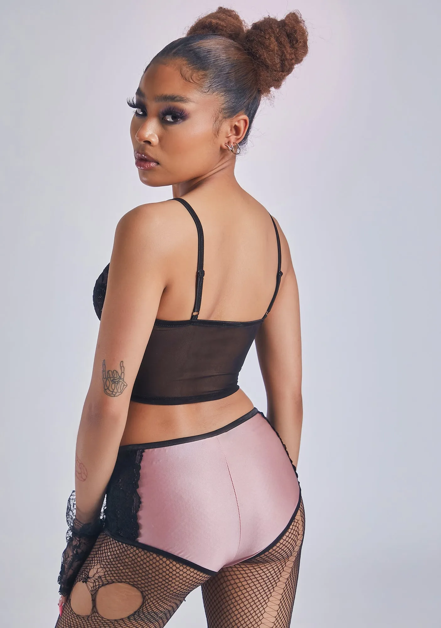 Sneaky Pleasures Lace Satin Corset Set sold by Dolls Kill product image thumbnail 4