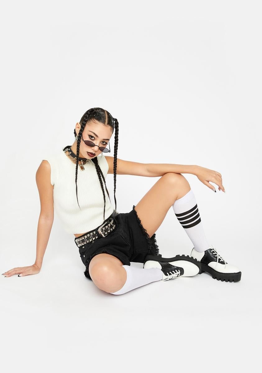 Cream True Rib Knit Sweater Vest sold by Dolls Kill product image thumbnail 3