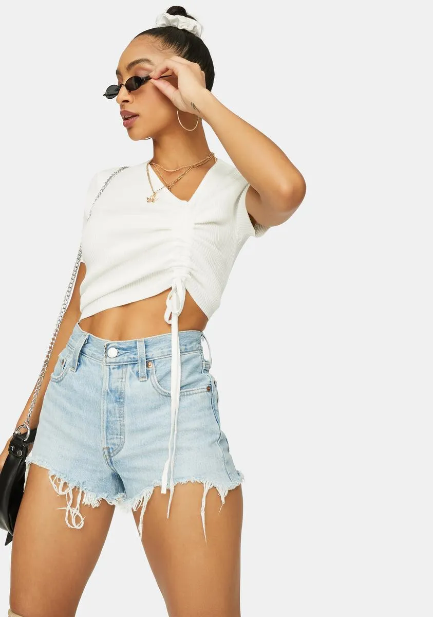 Tainted Dancer Asymmetrical Neckline Ribbed Top sold by Dolls Kill product image thumbnail 2