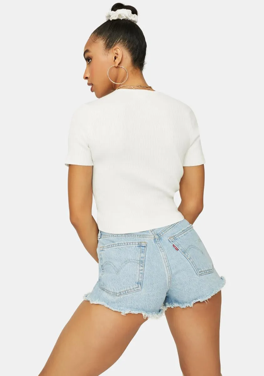 Tainted Dancer Asymmetrical Neckline Ribbed Top sold by Dolls Kill product image thumbnail 4