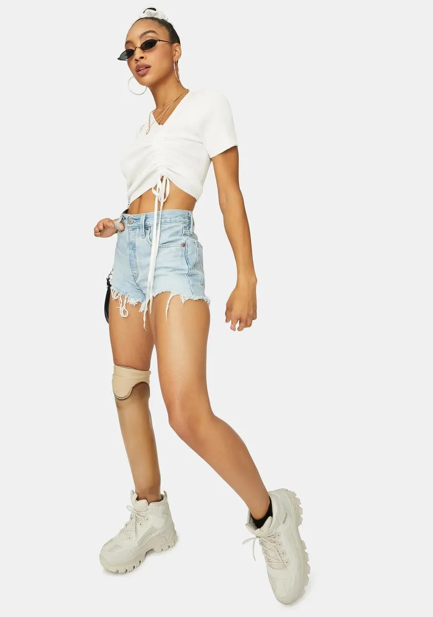 Tainted Dancer Asymmetrical Neckline Ribbed Top sold by Dolls Kill product image thumbnail 3