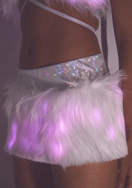 Pink Hype Hologram Light-Up Skirt sold by Dolls Kill