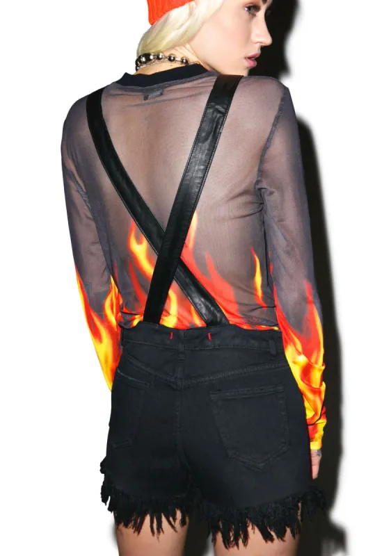 Doin' Werk Onyx Shortalls sold by Dolls Kill