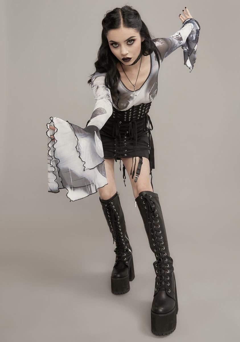 Tragic Accident Printed Blouse sold by Dolls Kill product image thumbnail 3