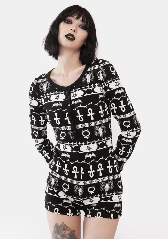 Made Of Mischief Thermal Romper sold by Dolls Kill