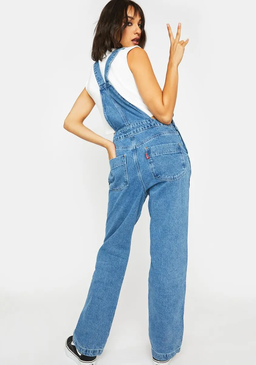 Mid Blue Denim Dungarees sold by Dolls Kill product image thumbnail 4