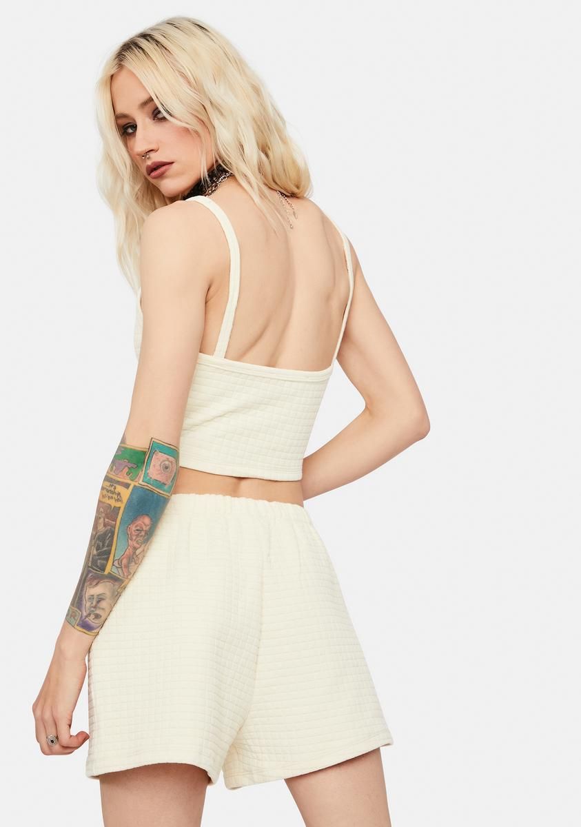 Hold My Hand Quilted Crop Tank & Shorts Set sold by Dolls Kill product image thumbnail 4