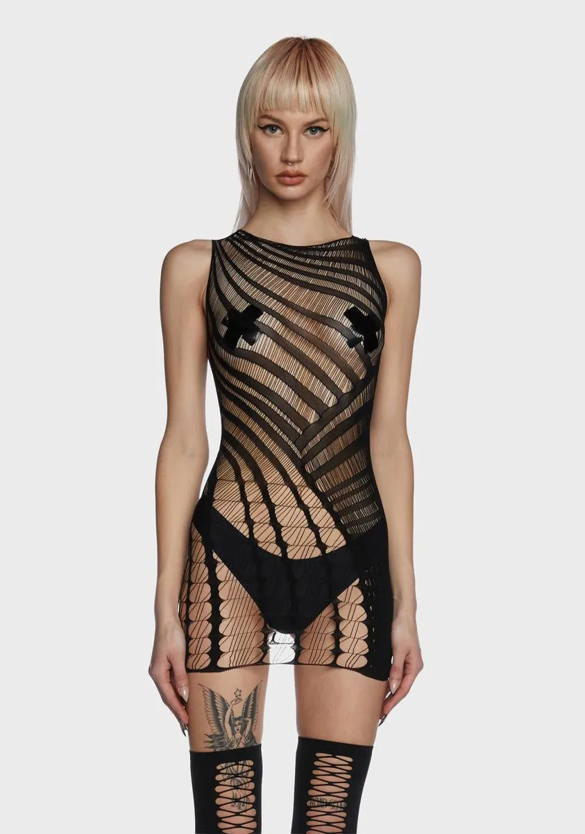 Coming In Hawt Fishnet Dress sold by Dolls Kill