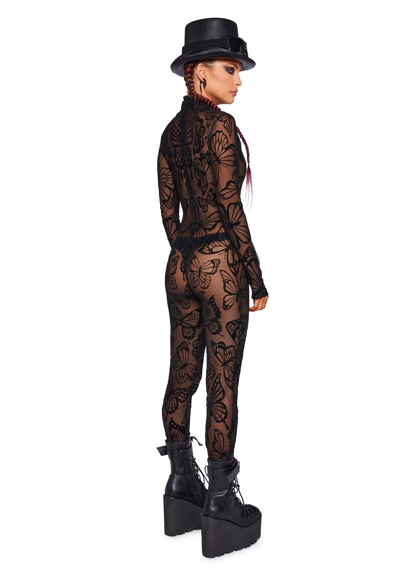 Butterfly Utopia Mesh Catsuit sold by Dolls Kill product image thumbnail 4