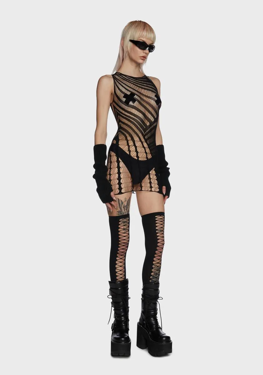 Coming In Hawt Fishnet Dress sold by Dolls Kill product image thumbnail 5