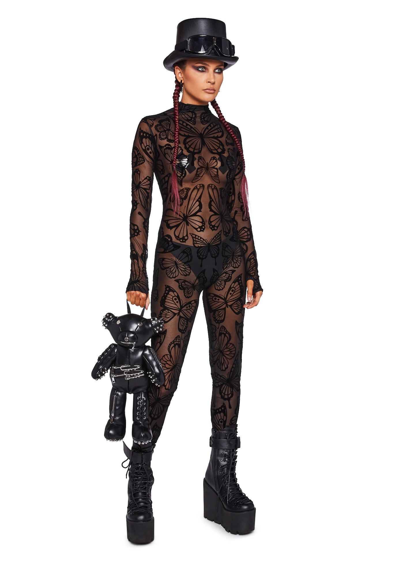 Butterfly Utopia Mesh Catsuit sold by Dolls Kill product image thumbnail 5